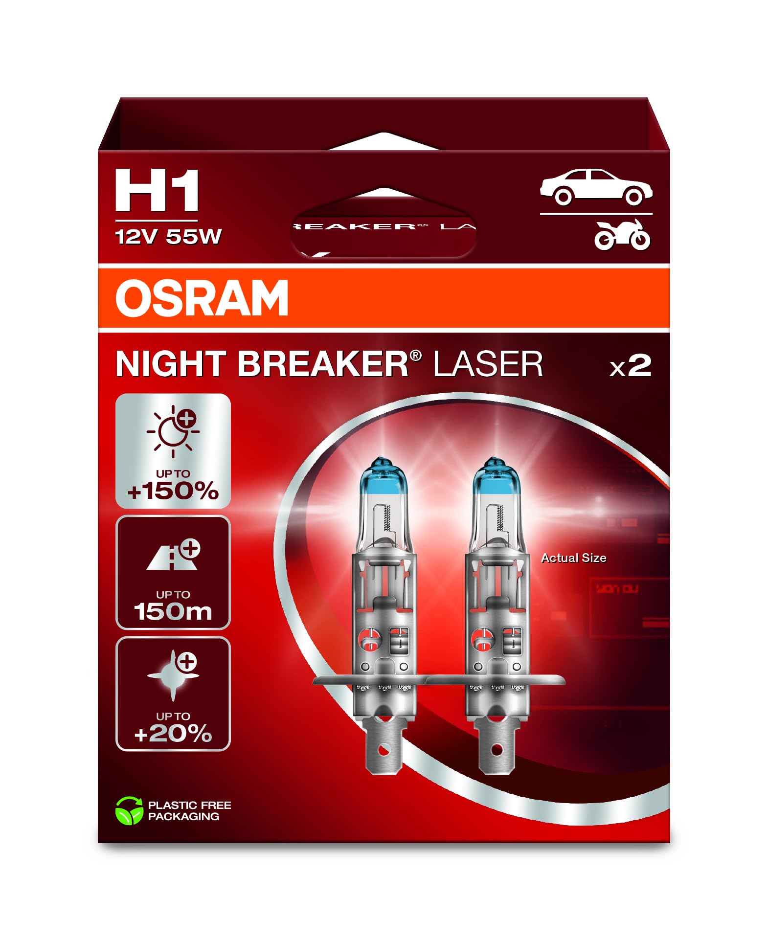 Amazon.com: OSRAM Night Breaker Laser H1, +150% More Brightness